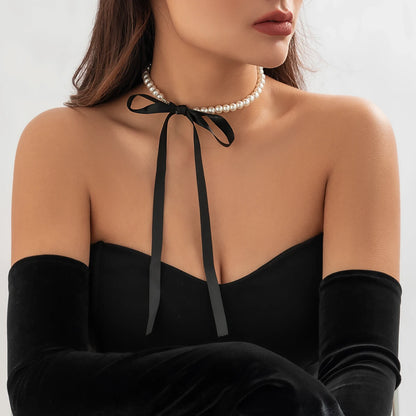 Romantic Beaded Bow Necklace - VHT Styles