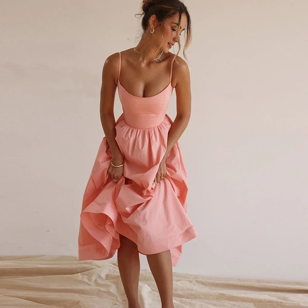 Elegant Pink Vacation Dress - VHT Styles